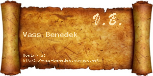 Vass Benedek névjegykártya